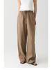 Women's Pure Linen Wide-Leg Pants - White, Summer Style, Loose Fit, High-End, Relaxed Feel