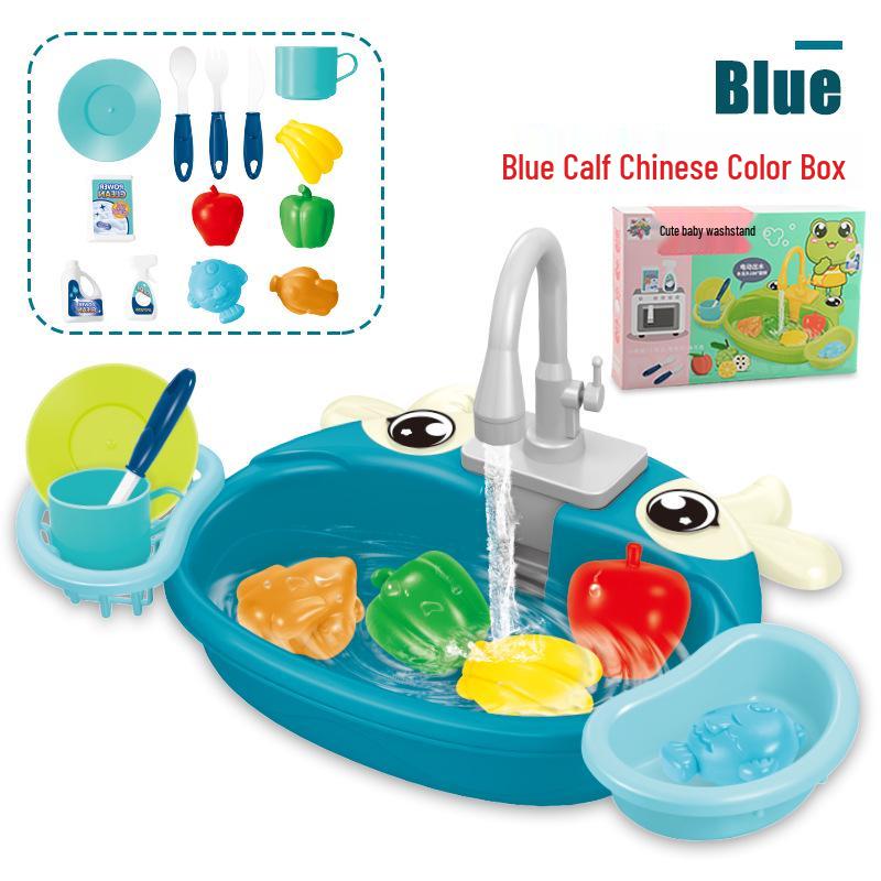 Kids' Dishwashing Play Set with Circulating Water and Animal Basin