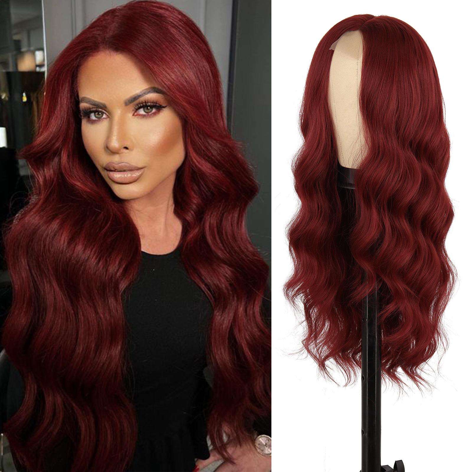 

MISS WIG Длинные коричневые волнистые парики из синтетического волокна без челки, кружевная передняя часть, коричневый, черный, светлый цвет, длинный волнистый парик 60 cm