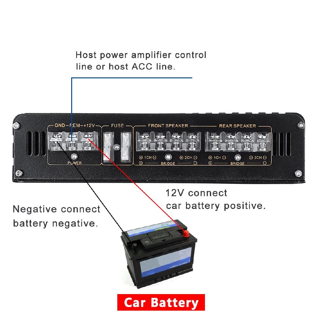 5800W High Power Four-way Amplifie Car Amplifie HiFi Audio Stereo Subwoofer 32x24x4.5CM