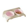 Food Feeders Pet Double Bowls Feeder Adjustable Height Cats Dogs Drinker Water Bowl Dish Elevated Feeding Supplies