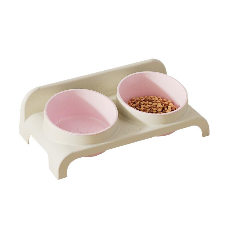 Food Feeders Pet Double Bowls Feeder Adjustable Height Cats Dogs Drinker Water Bowl Dish Elevated Feeding Supplies
