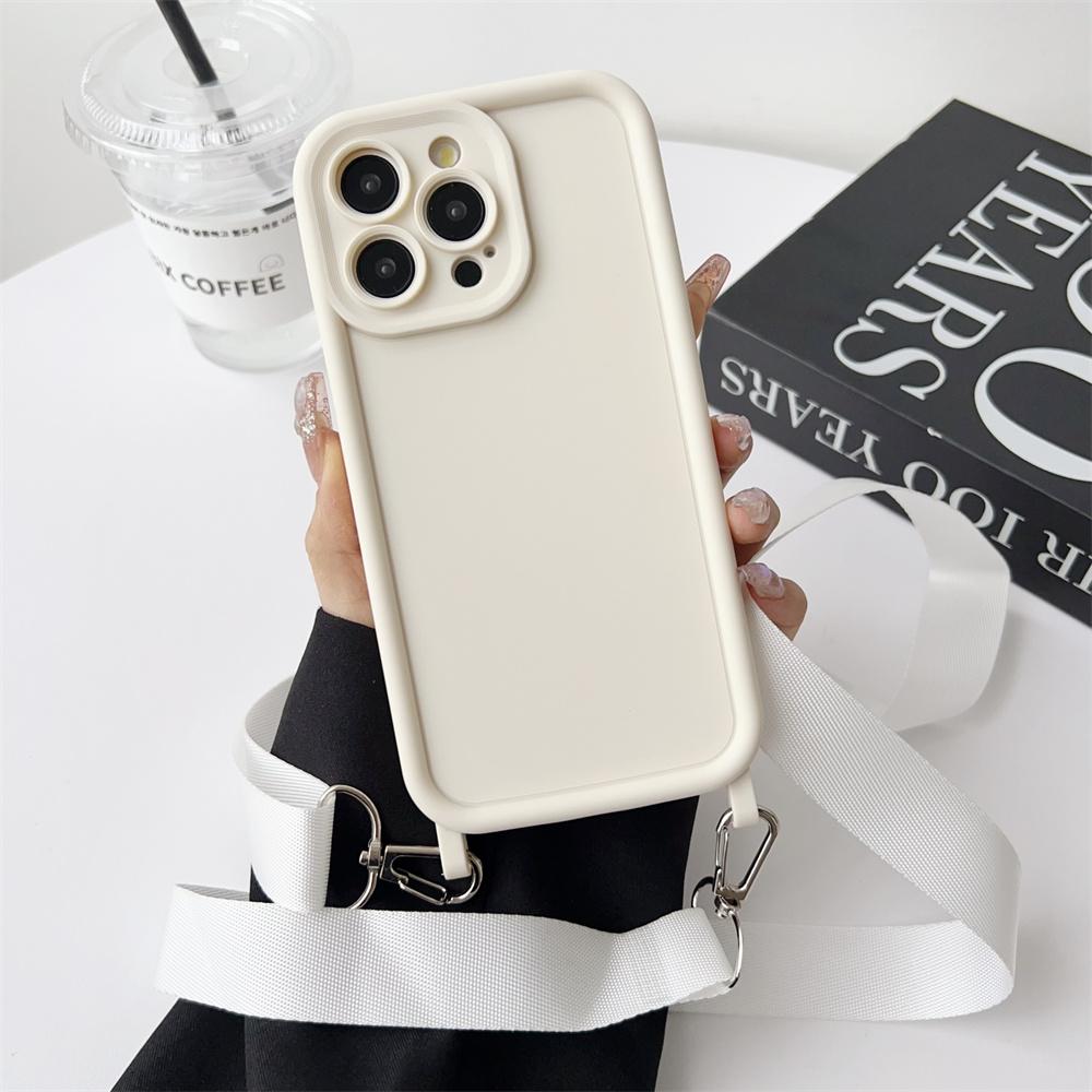 Crossbody Lanyard Soft Silicone Phone Case For iPhone Air 14 13 15 16 17 Pro Max 12 11 X XR XS 7 8 Plus SE 2020 Shockproof Cover