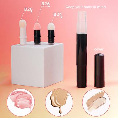 3ml Drehstifte Leere Tube mit Schwammspitze Kosmetikbehälter Stift Lipgloss Tuben Foundation und Concealer Spender Nachfüllbar