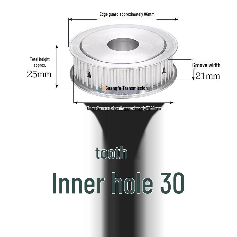 Dual-Sided Flat Timing Pulley: 5M50 Teeth, Width Options 11/16/21/27AF, Bore Size 8-30.