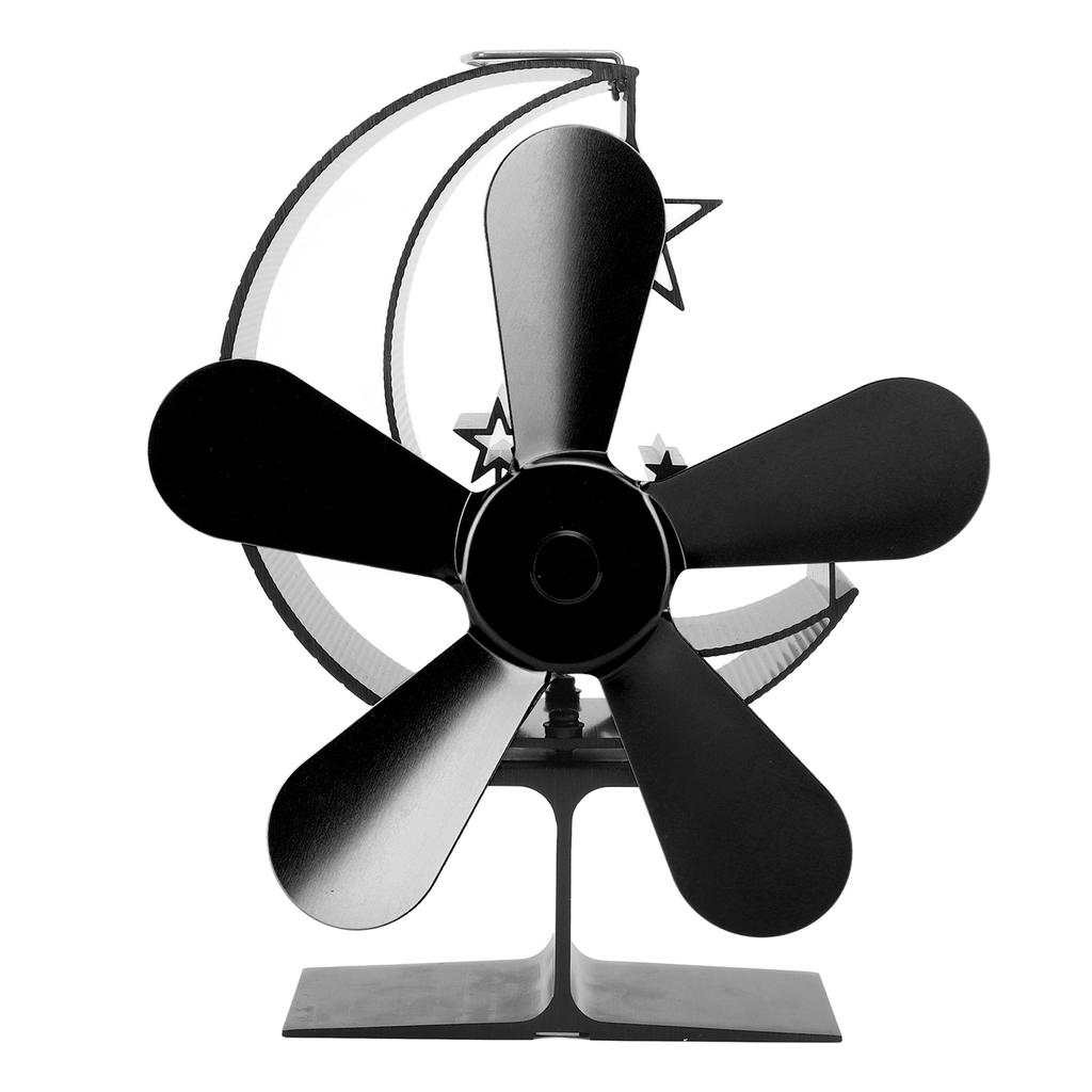5 Blade Heat Powered Stove Fan Aluminum Alloy Fast Heat Dissipation Heat Powered Fireplace Fan for