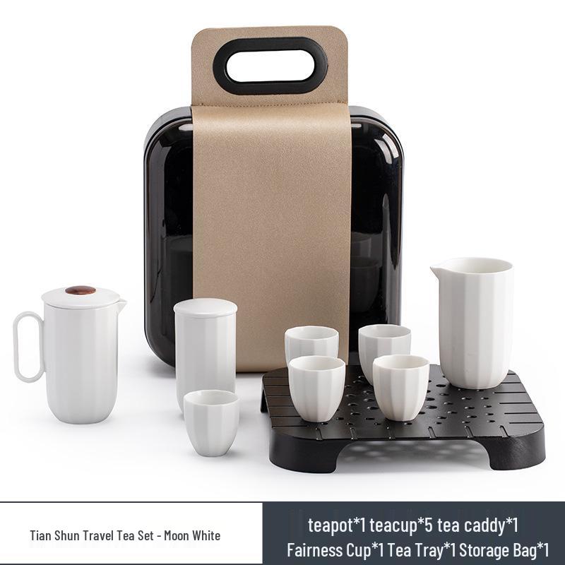 Portable Ceramic Travel Tea Set with Anti-Scald Teapot Universal Model