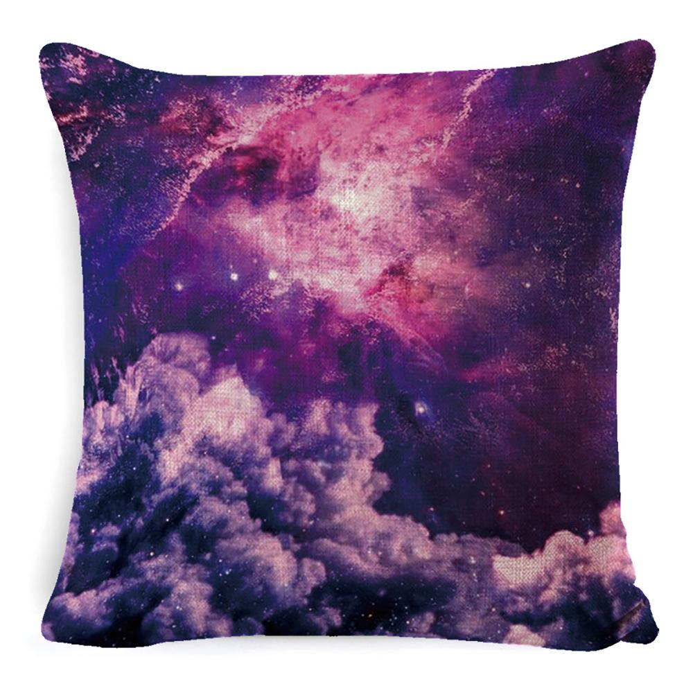 Nordic Sofa Pillow Light Luxury Style Living Room Bedside Cushion Cosmic Scenery Linen Pillow Case Without Core Waist Pillow