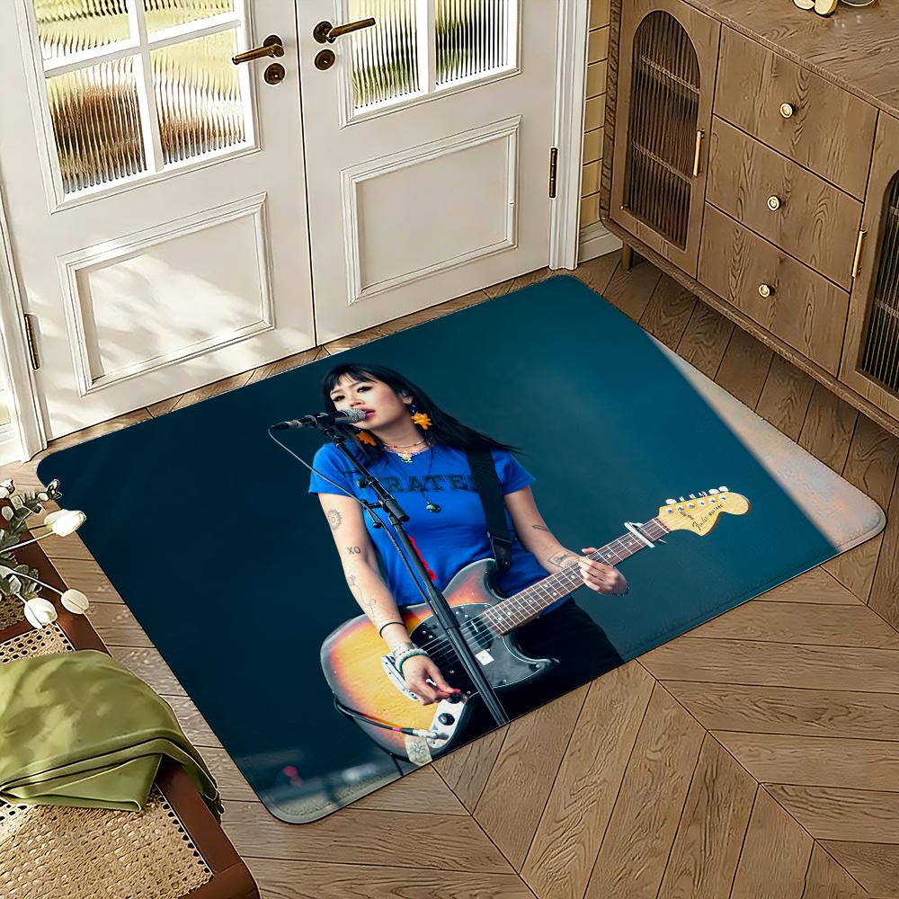Singer Beabadoobee Music Floor Mat Soft Thickened Absorbent Non-Slip Bedroom Living Room Door Mat Home Decor Flannel Rugs
