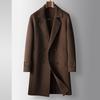 Trench in lana a doppio petto medio e lungo per autunno e inverno, Giacca in lana double-face calda casual per giovani
