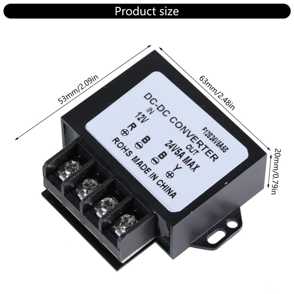 12V to 24V Converter 5A 120W 12V to 24V Step up Converter Block 12V to 24V Converter for LED Light Truck Vehicle Boats