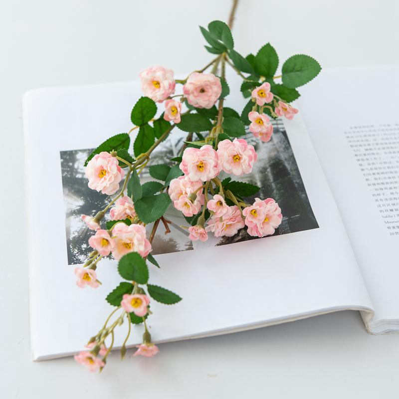 

2/5pcs Artificial Flower long shoot Daisy Bouquet Fashion Home vase table Garden DIY gift box Wreath Wedding Bride Banquet Decor 2pcs рожевий