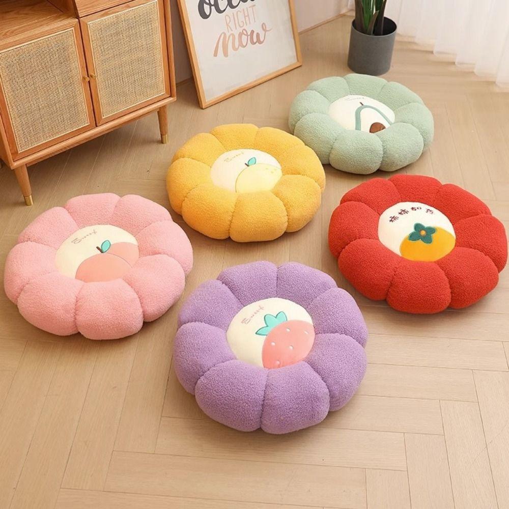 

Fruit Pattern Flower Cushion Soft Seat Cushion Cute Chair Pillow Winter
