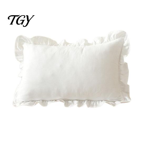 Federe Comode in Cotone Copricuscino Ruffle, Custodia a Quadri con Bordo Arricciato, Copricuscini da Divano 18x18 Pollici 20x12 Decorativi per Farmhouse