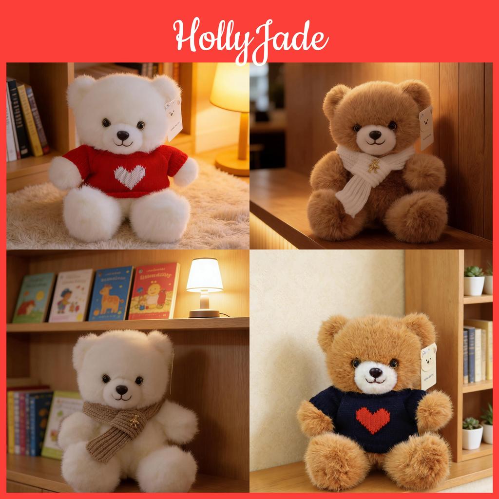 Teddy Bear Plush Toy With Heart Sweater For Kids And Adults
