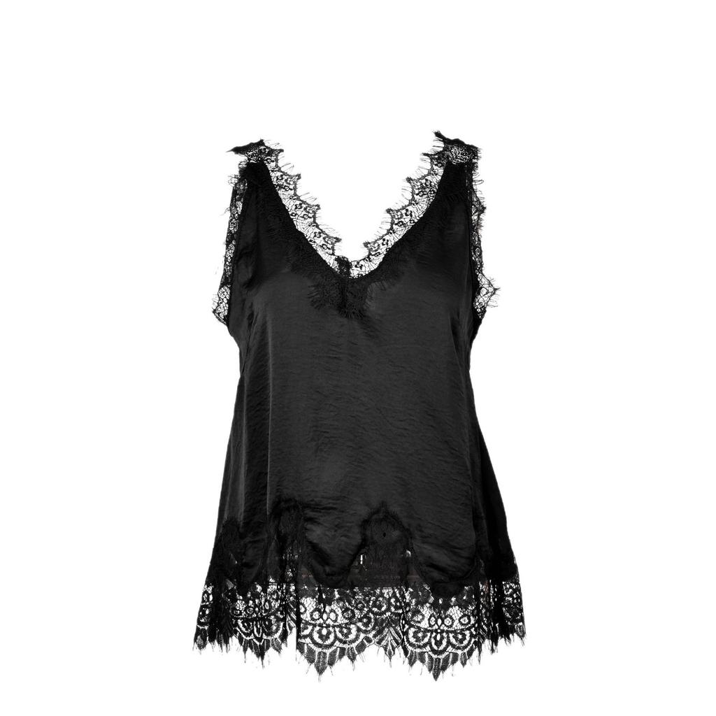 European and American spring and summer new lace lace sleeveless T-shirt fashionable sexy temperament top women
