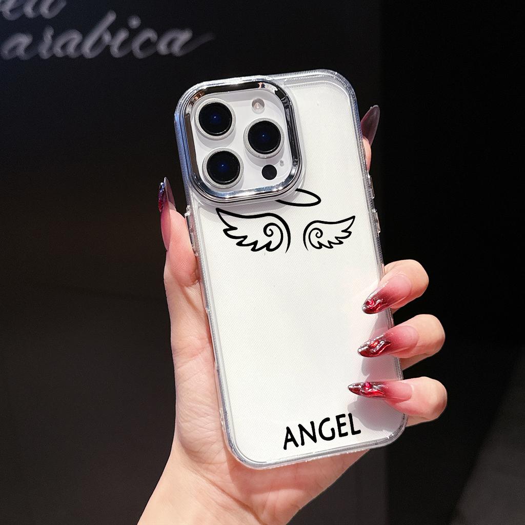 Couple Demon Angle Luxury Phone Case for iPhone 17 Air 16 15 14 11 Pro Max 16 15 Plus Soft Protective Cover Cases