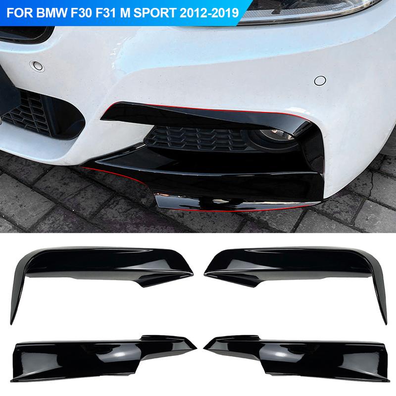 Für BMW F30 F31 M Sport 2012- Frontstoßstangenlippe Splitter Canards Spoiler 1 Paar Auto Nebelscheinwerfer Augenbrauenrahmen Abdeckung Gitter