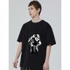 Black T Shirt with White Fist Graphic Design for Casual Wear