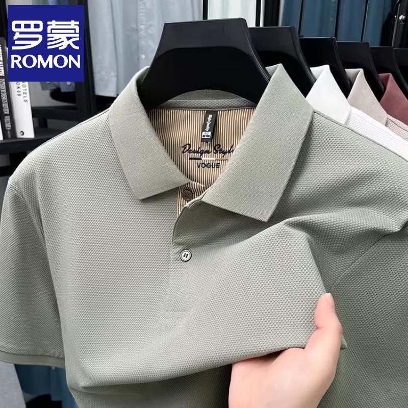 Romon Men s Mercerized Cotton Polo Shirt 3XL