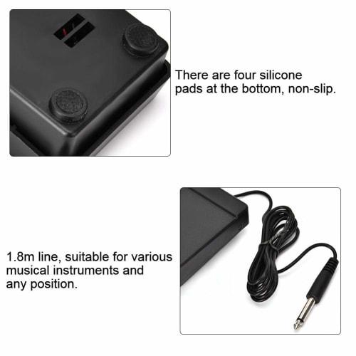 Electronic Keyboard Sustain Pedal, Electronic Piano Sustain Pedal, Switchable Pedal, 6.35 Audio Head, Classical Style Foot Pedal, Damper Pedal, Keyboa