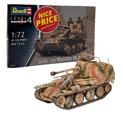 Revell German Army Marder III Plastic Model Kit 03316 1/72 Sd.Kfz.138 Ausf.M
