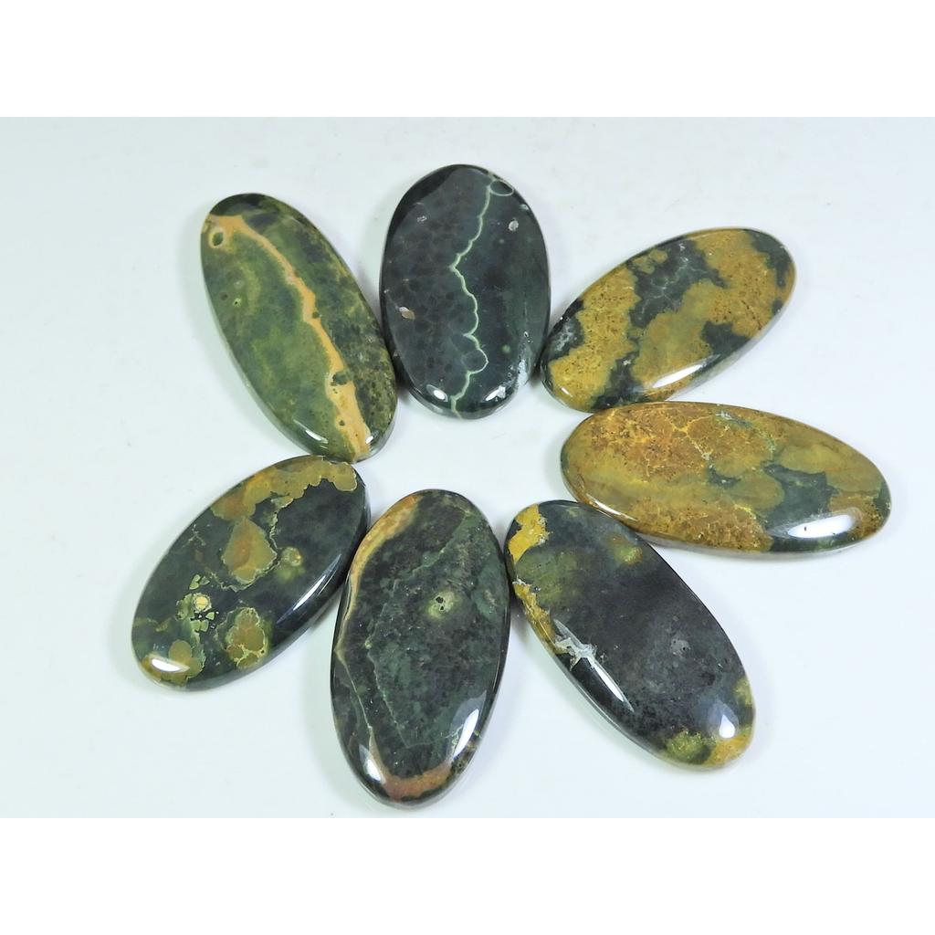 250Cts. Natural Ocean Jasper Oval Shape Cabochon Loose Gemstone 07 Pcs Lot C-310