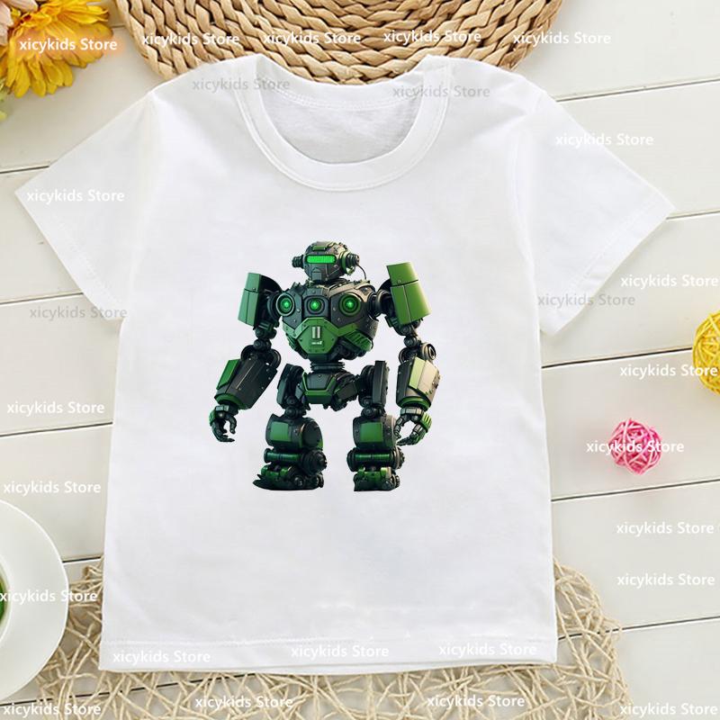 Tshirt for Boysgirls Cartoon Robot Graphic Printed Toddler Tshirt Fashion Harajuku Boys Girls Universal Clothing Dropshipping
