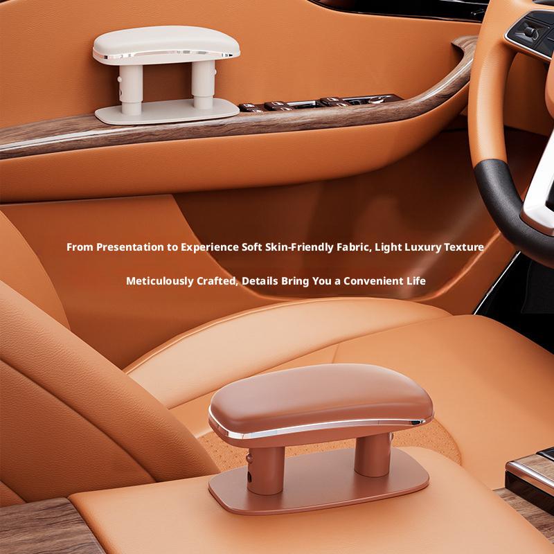 SEAMETAL Universal Car Door Armrest Pad Adjustable Height Relieve Arm Fatigue PU Leather Surface Easy Installation Car Armrest