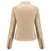 Women's Casual Fashion Slim Fit Thin Motorcycle Large Size Stand Collar Leather Jacket