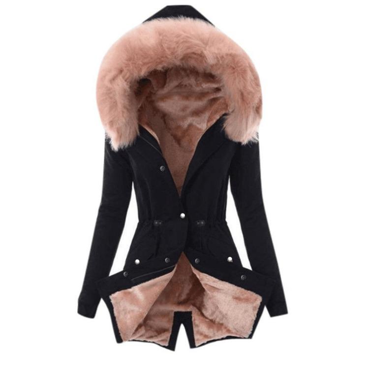 New Women Hooded Zipper Jacket Slim Fit Warm Cotton Padded Clothes Autumn Winter European American Style S