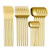 24/30pcs Dinnerware Set Fork Spoon Set Stainless Steel Dinnerware Set for Family Gatherings Rust-proof Cutlery for 6 for Kitchen