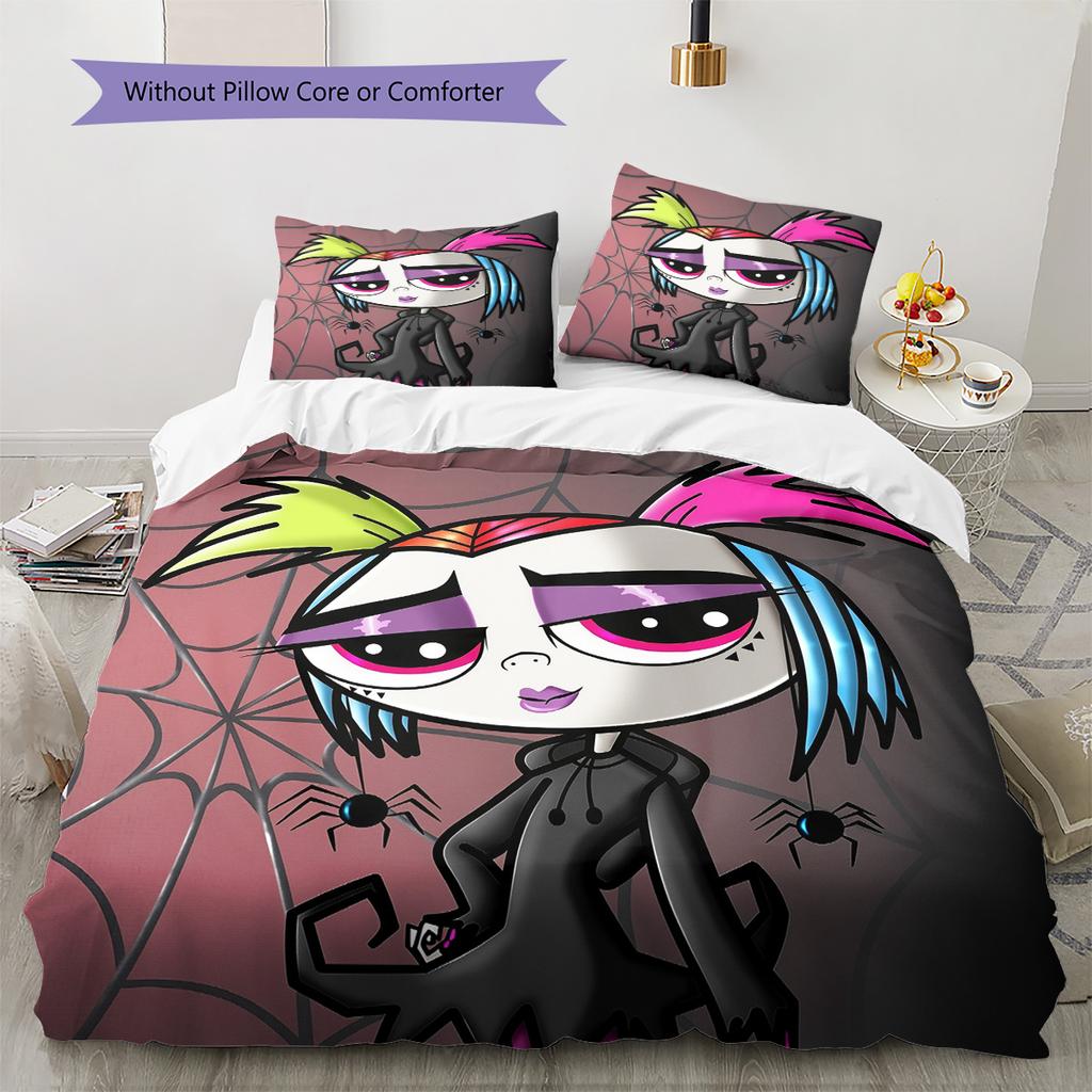 Little Bug Girl  Pattern Bedding Quilt Set  Home Decoration  Gift (1 * duvet cover + 2 * pillowcase  without core)