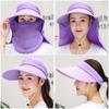 Women Breathable Detachable UV Protection Beach Cap Shade Hat Sunshade Sun Hat Fisherman Cap