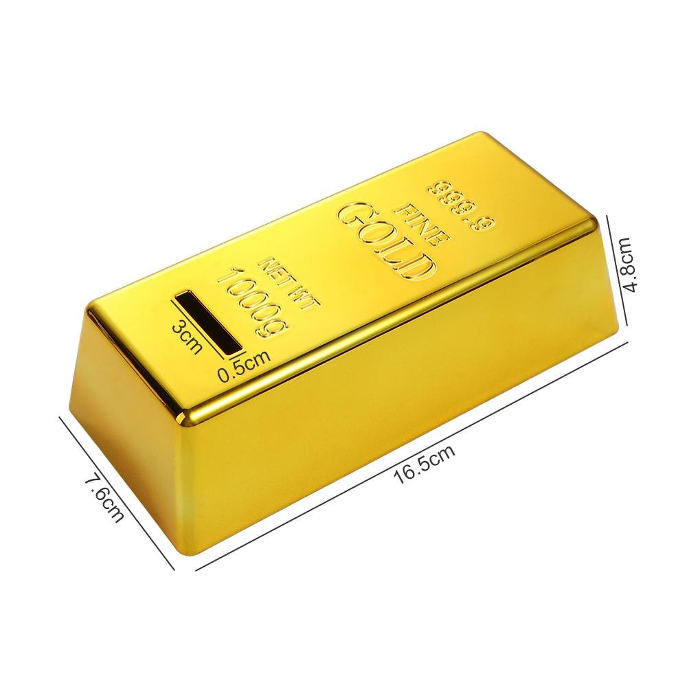 Gold Bullion Bar Bullion Prop Simulation Gold Brick Coin Case Saving Money Box Coin Bank Piggy Bank