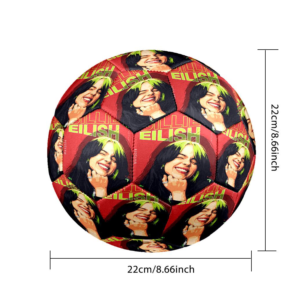 Billie Eilish Size 5 Soccer Ball, Durable Standard Football For Training Match Outdoor Sports