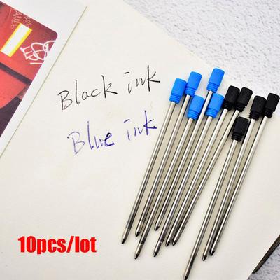 0.5mm Hot Signature Writing Supplies Blue/Black Ink Medium Nib Core Metal Ballpoint Pen Refills