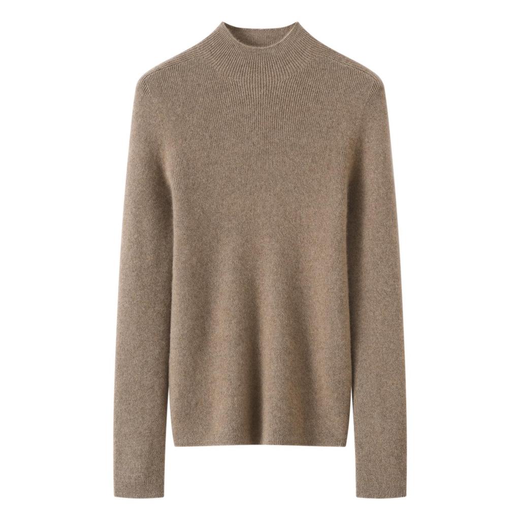 Lekasha Women's Striped Seamless Cashmere Knitwear - High Neck Autumn/Winter Top