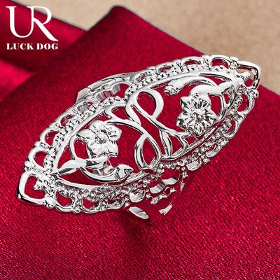 925 Sterling Silver Hollow Carved Ring Fashionable Wedding Jewelry