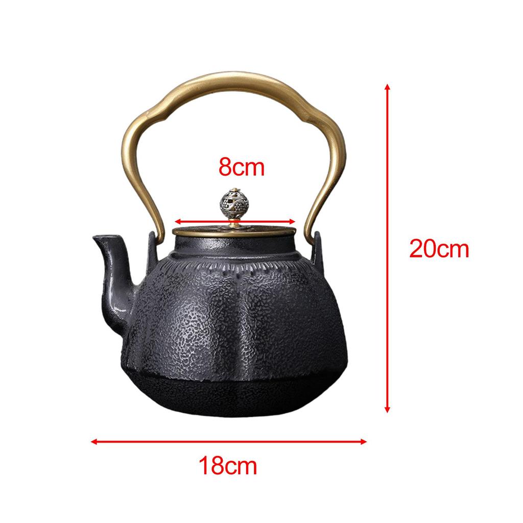 Cast Iron Tea Kettle Cast Iron Kettle Tea Dispenser Iron Kettle Cast Iron Teapot for Gas Induction Cooker Living Room Office