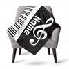 Musicthemed Piano Note Personalized Home Customize Your Name Blankets Soft Cozy Lightweight Allseason Multipurpose Blanket For Picnics Sofas Offices
