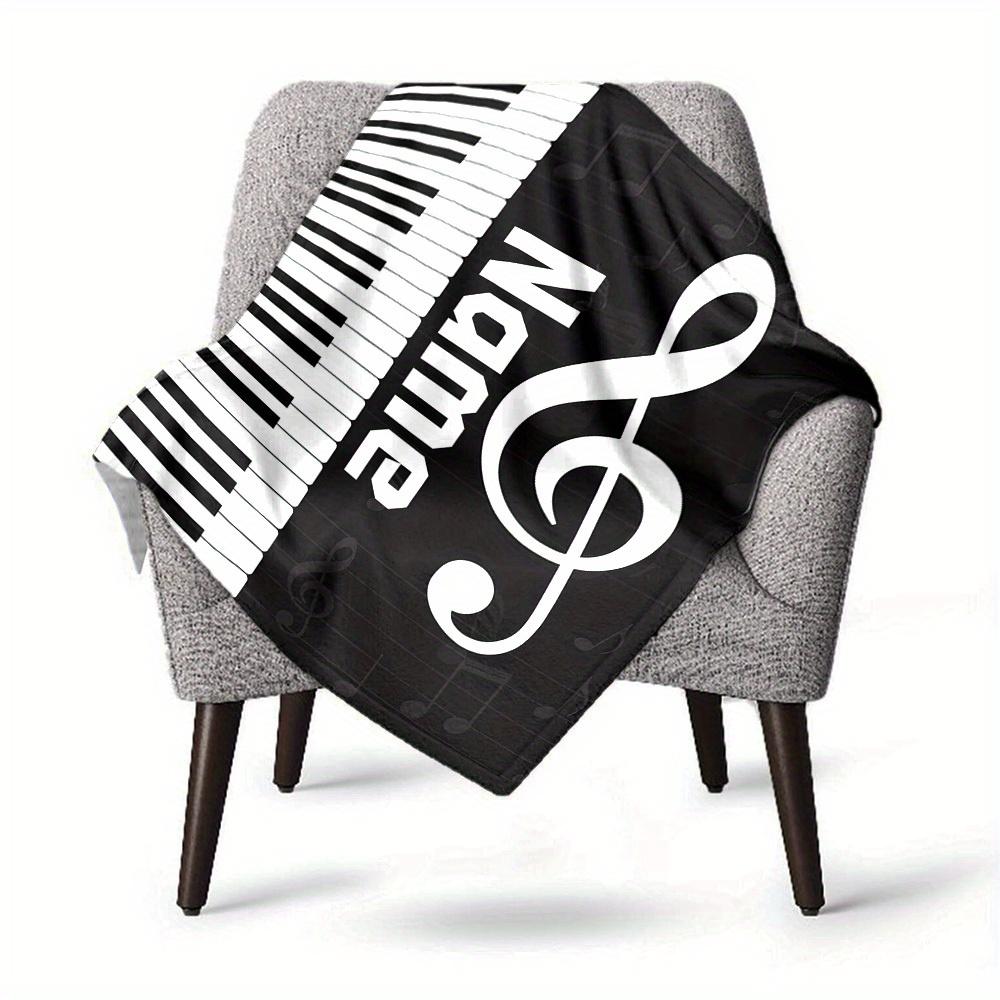 Musicthemed Piano Note Personalized Home Customize Your Name Blankets Soft Cozy Lightweight Allseason Multipurpose Blanket For Picnics Sofas Offices