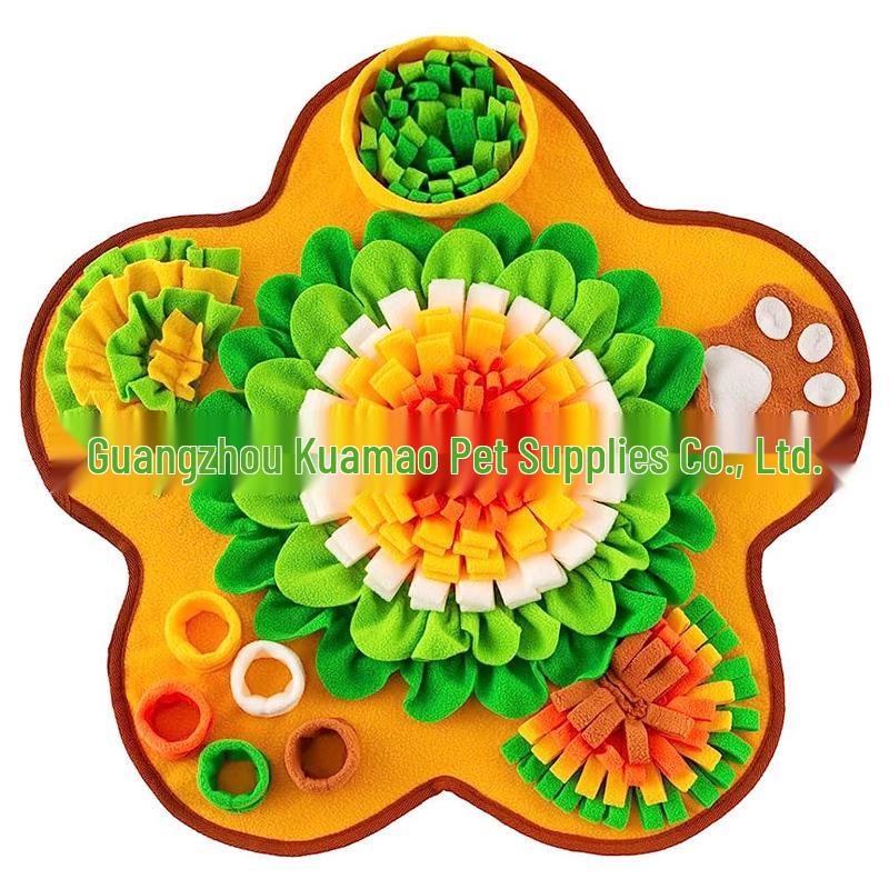 

Pet Sniffing Mat - Slow Feed Dog Blanket with Squeaky Flower Design for Puppies and Small to Medium Dogs жёлтый
