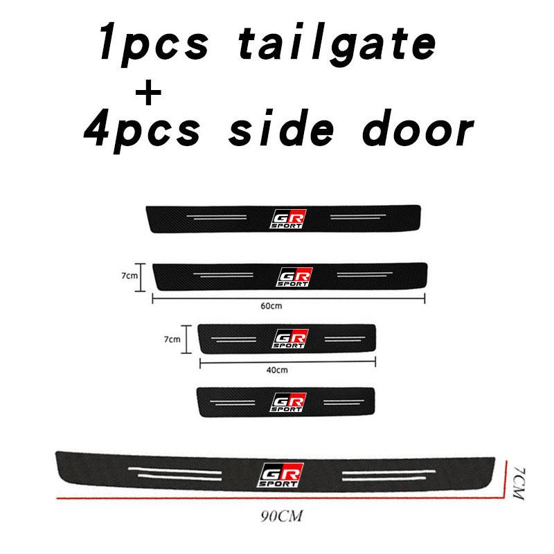Car Sill pedal Rear Bumper Protection Stickers For Toyota GR Sport Gazoo Racing Yaris 86 Corolla Hilux Supra C-HR Accessories