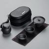 Portable Japanese Black Pottery Tea Set with One Teapot and Two Cups - Ideal for Travel or As a Souvenir Gift