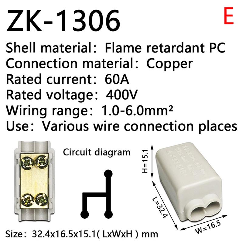 High Power Splitter Quick Wire Connector Terminal Block Electrical Cable Junction Box Zk-306 Zk-506 Zk-T06 Zk-T16 Connectors