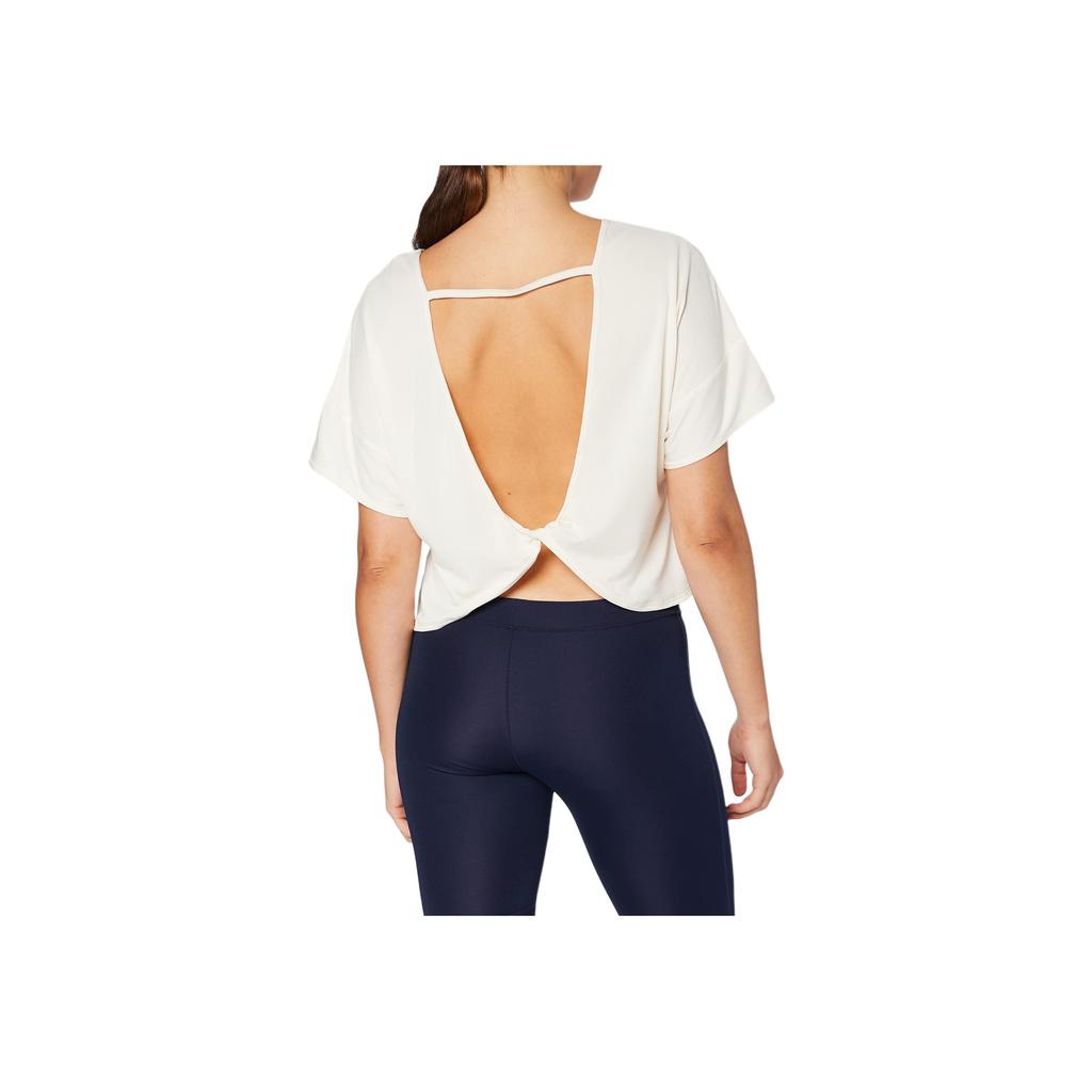 Adidas Primeblue Open Back Round Neck Short Sleeve T-Shirt Women Tops Off-White GR8083