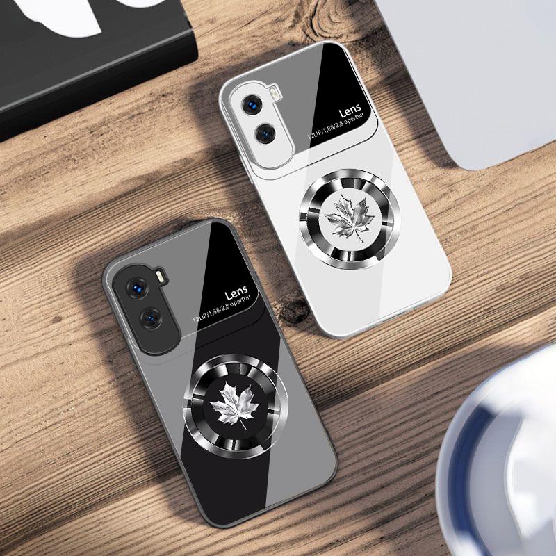 Circle Maple Leaf For Honor 200 90 8X 9X Pro Lite P50 P40 Nova 10 11i P60 Magic4 6 Mate 20 50 Tempered Glass Phone Case
