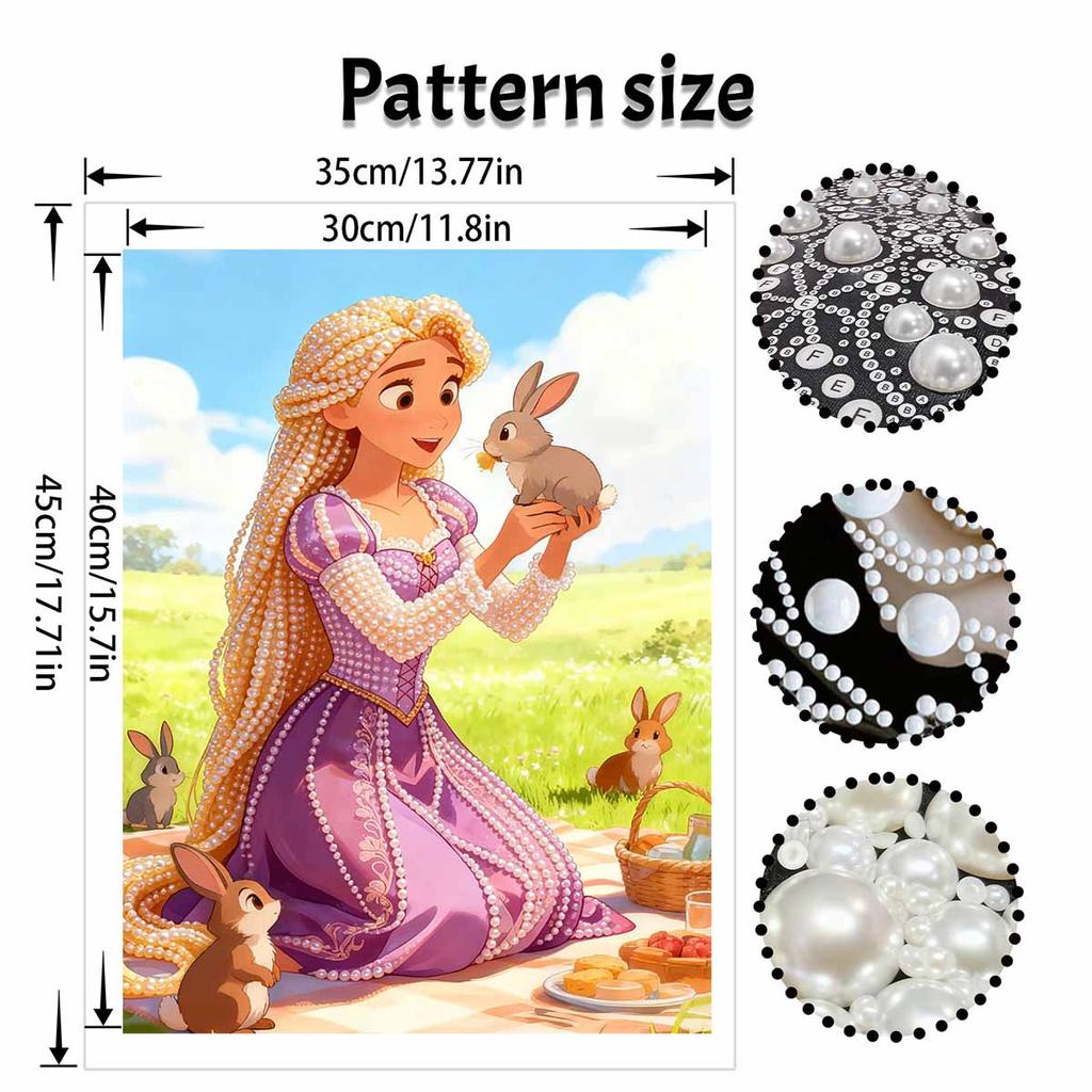 Disney Rapunzel pearl painting handmade diy pearl art painting simple living room hanging painting decoration