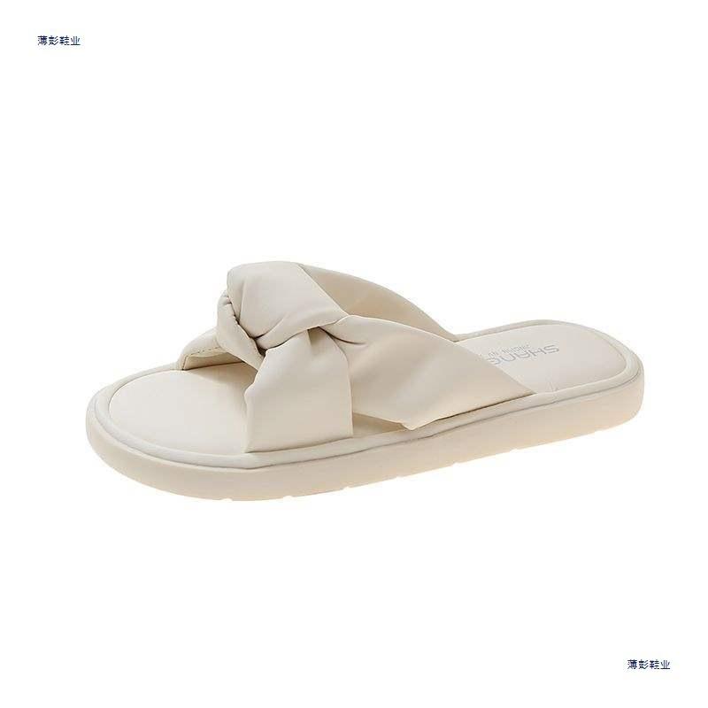 Super Soft Stepping On Shit Slippers Women Wear Foreign Style Cute Summer One-word Shoes Ins Niche Design Sense